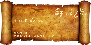 Szeif Éva névjegykártya